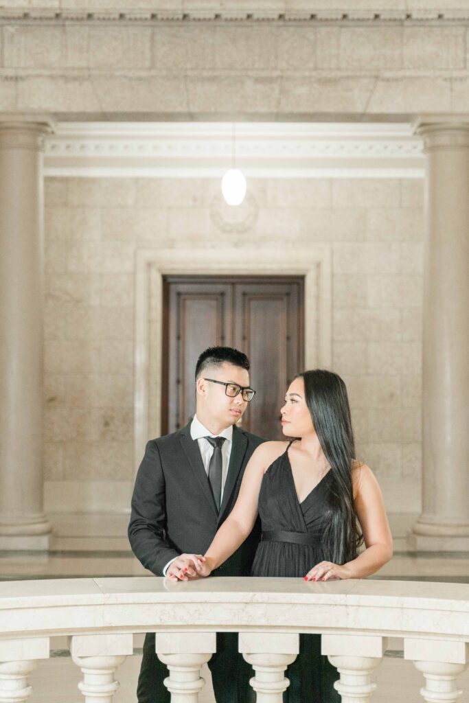 Editorial couple photos in the Winnipeg Legislative building